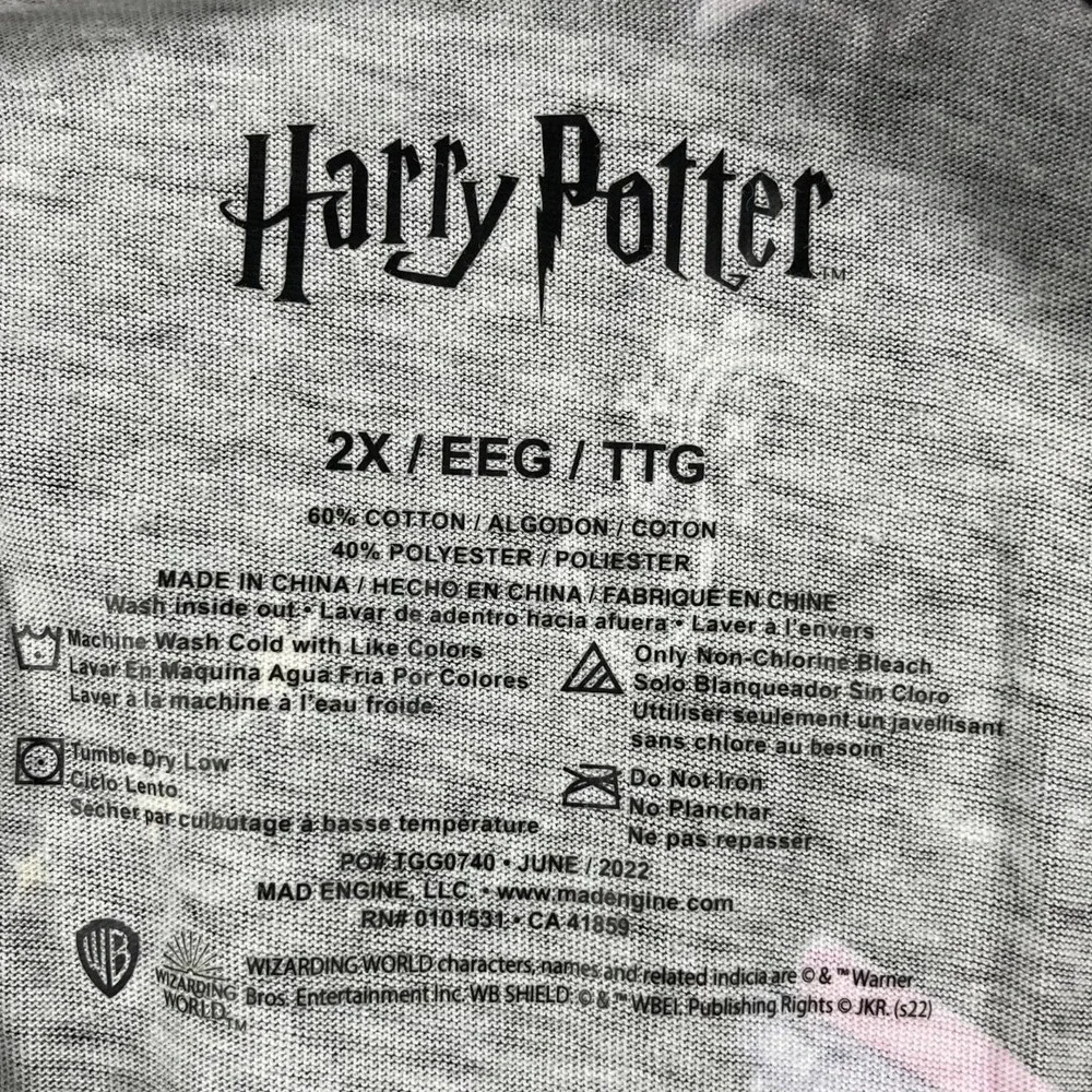 Harry Potter Kids Girls Hedwig Owl Print Dress Size 2X‎ Black Short Sleeve New